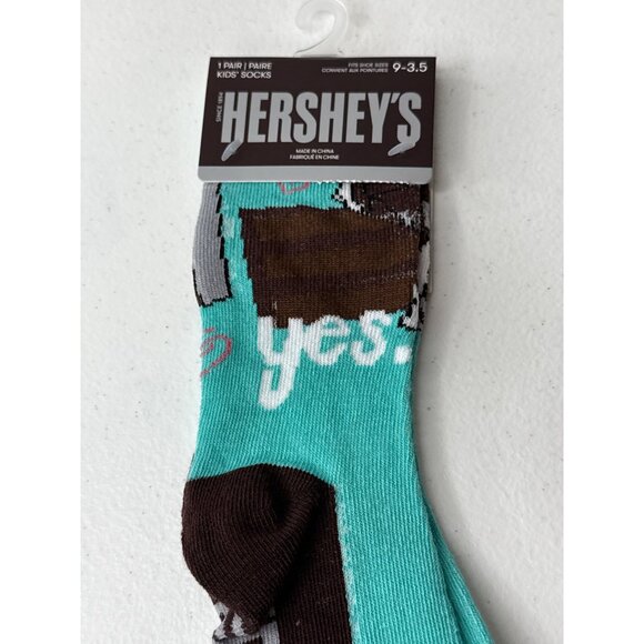 Chocolate Bar Theme Socks Kids Size 9-3.5 Brown Blue Fun Novelty Gift NWT - Picture 3 of 6